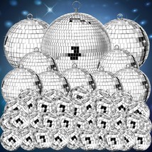 100 Pcs Mirror Disco Balls Decorations Different Sizes Bulk Silver Disco Balls O - £81.30 GBP