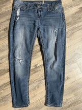 American Rag Cie Super Skinny Size 13S Medium Wash Low Rise Jeans Distre... - £7.65 GBP