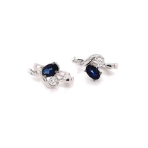 Sapphire and Diamond Clef Earrings - £713.70 GBP