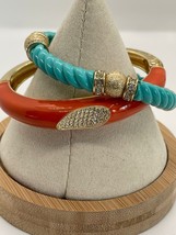 Boutique Multicolor Gold-Tone Crystal Rhinestone Embellished Bangle Bracelet Set - £11.15 GBP