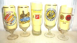 5  Eisenach Speedway Olympics 1976 Ohrdrufer Suhl 1978 East German Beer Glasses - £11.75 GBP