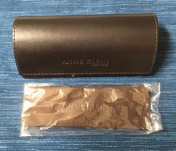 Anne Klein Black Magnetic Closure Sunglasses Eyeglass Case Cleaning Cloth 701A - £13.65 GBP