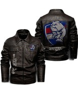 Western Bulldogs Fan Biker Style Leather Jacket with Iconic - $129.99+