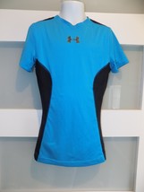 Under Armour Heat Gear Blue/Black Fitted Shirt Size S Youth - $18.00