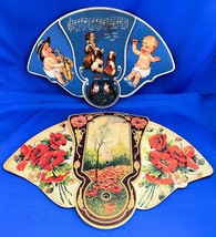 VINTAGE ADVERTISING FANS - INN and FUNERAL HOME, PATENT DATE 1928 - £27.65 GBP