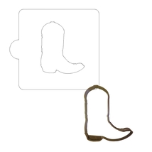 Cowboy Boot Outline Stencil And Cookie Cutter Set USA Made LSC893 - £3.91 GBP