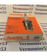 One Box of Four Autolite # 104 Copper Core Resister Spark Plugs  - $13.71