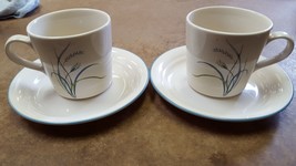 Corelle Corning Coastal Breeze Cream w/ Blue and Green Wheat Saucer cup/... - $7.99