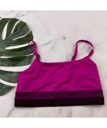 Athleta Coastline Bikini Top Size M A-C Cup Dark Pink Stripe Swim - $31.12 CAD