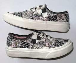 VANS Girls Shoes Lace Up checkered Black Pink Patchwork Sneakers US Sz 1... - $22.57