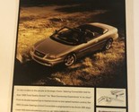1999 Chrysler Sebring Vintage Print Ad Advertisement pa12 - £4.68 GBP