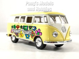 VW T1 (Type 2) &quot;Flower Power&quot; Bus 1/32 Scale Diecast &amp; Plastic Model - Yellow - £12.63 GBP