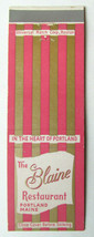 The Blaine Restaurant - Portland, Maine 20 Strike Matchbook Cover ME Mat... - £1.59 GBP