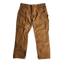 Carhartt Double Knee Duck Carpenter Pants Men&#39;s Size 42 x 32 Brown B01 USA Union - £38.75 GBP