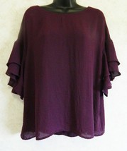 a.n.a. A New Approach Ladies Pull Over Wine Color Sz Medium Polyester Crumpled - £14.61 GBP