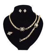 HUGS &amp; KISSES set  Necklace bracelet earrings ring 18k Layered real gold... - $551.36 MXN