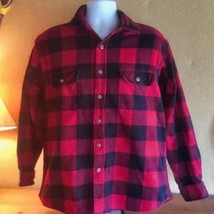 Vintage Field &amp; Stream Red Plaid Flannel Button-Up Size Unknown - £31.62 GBP