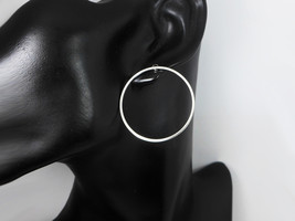 Large Circle Stud Earrings 925 Sterling Silver, Handmade Hoop Post Earrings  - £27.49 GBP