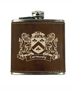 Carmody Irish Coat of Arms Leather Flask - Rustic Brown - €21,29 EUR