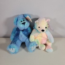 Ty Beanie Babies Plush Bear Lot Tie Dye Bear and Azure - $14.96