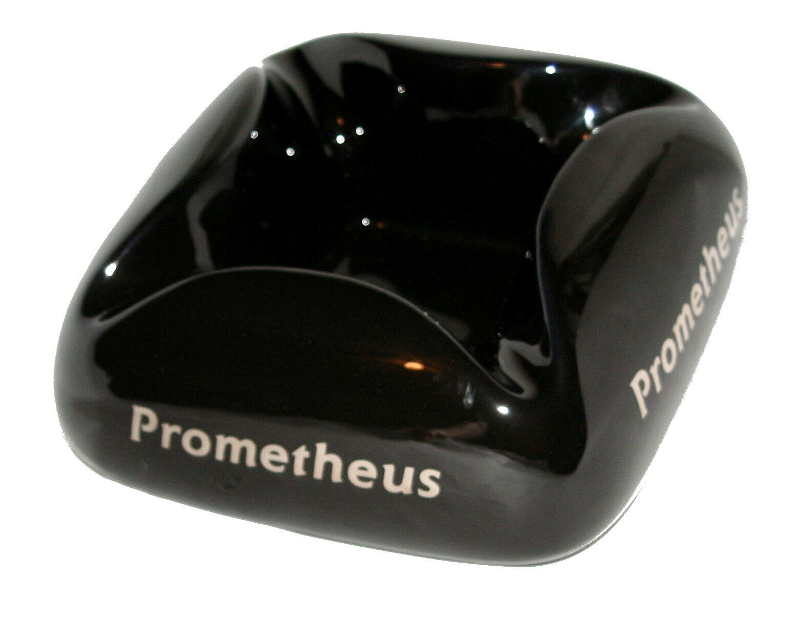 Primary image for Prometheus Cloud Black Ceramic Glazed Large 9" x 9" x 3.75" Ashtray 4 Cigar