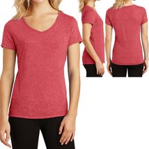 Ladies Plus Size V-Neck T-Shirt Soft Tri Blend Fabric Womens Tee Top XL 2XL 3XL - £10.38 GBP+