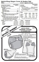 Sewing Pattern Quick Wrap Diaper Cover &amp; Soaker Pad #554 (Pattern Only) ... - $9.00
