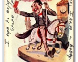 Comic Merry Go Round I&#39;ll Be Around Again Soon Embossed 1909 DB Postcard... - $5.89