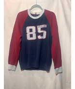 Tommy Hilfiger SZ L Red 85 Blue Wool Blend Long Sleeve Crewneck Sweater A88 - $381.00 MXN