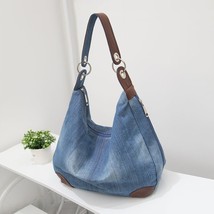 iPinee Women Large Capacity Denim Blue Canvas Handbag Ladies Simple Tote Bags fo - £38.22 GBP
