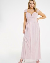 Little Mistress Pearl Detail Maxi Dress In Blush Uk 16 (exp59) - £29.64 GBP