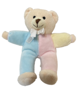 Vintage Silly Phillie Mini Plush Soft Rainbow Bear Rattle Blue Pink Yell... - $14.83