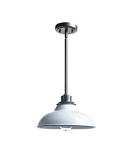 Claxy White Barn Style Pendant Light Brushed Nickel Finish New  - $19.75