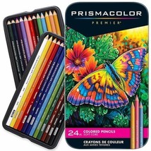 Prismacolor Premier 24 Soft Core Colored Pencils in Tin Box - £21.95 GBP