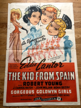 The Kid from Spain One-Sheet Original Movie Poster Eddie Cantor 1944 Folded - £49.50 GBP