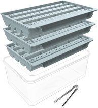 Ice Cube Trays, Hexagon Ice Trays with Lid, 32x3 PCS Ice Trays for Freezer - £7.35 GBP