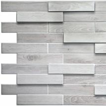 Dundee Deco PG7026 White Grey Faux Oak Steps, 3.2 ft x 1.6 ft, PVC 3D Wall Panel - £7.05 GBP+