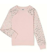 Athletic Works Girls Fleece Sweatshirt Size XL (14-16) Pink W Silver Hea... - £9.37 GBP