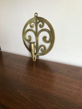 Vintage VCM Brass Art Nouveau Candle Holder Wall Sconce Scroll Wall Decor - £15.79 GBP