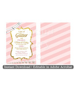 Pink and gold baby shower invitation | Girl baby shower invitation - $7.00
