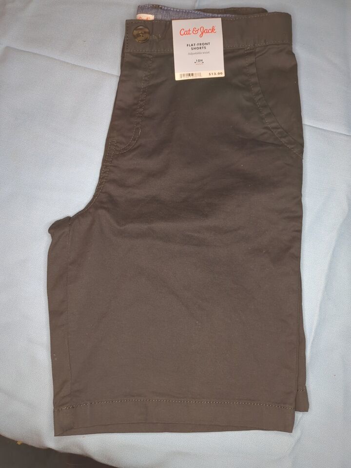 Primary image for Cat And Jack Flat Front Shorts Charcoal Gray Size 10h