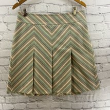 Ann Taylor LOFT Pleated Skirt Womens Sz 10 Multicolored Chevron Print - $14.84