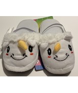 NEW Toddler Unicorn Slippers Slide ins Slingback Faux Fur White Medium &amp;... - £3.73 GBP