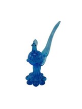 Bluenique Blue Long Tail Bird Hand-Blown Art Glass Figure - £66.15 GBP