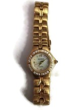 Elgin II Gold Tone Rhinestone Bezel Quartz Watch Needs Repair - £18.12 GBP