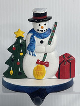 Cast Iron Christmas Stocking Holder Hanger Snowman Christmas Tree LVC Lillian - £14.75 GBP