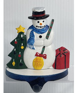Cast Iron Christmas Stocking Holder Hanger Snowman Christmas Tree LVC Li... - £15.53 GBP