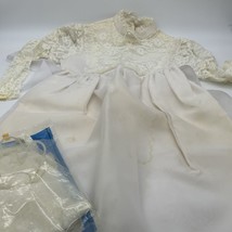 First Communion White dress &amp; Veil Vintage Lace And Organza Stains On Dress - £11.79 GBP
