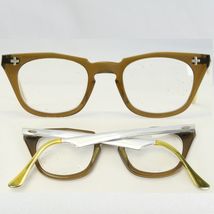 Bausch &amp; Lomb 1950s Era Safety Glasses Frame Cross Hinge Metal Temple 46... - $88.20