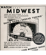 1943 Midwest Super Band Radio Advertisement WW2 Vintage Electronics DWF17 - $34.17 CAD